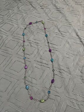 Multicolor Bead Station Necklace - Women Jewelry